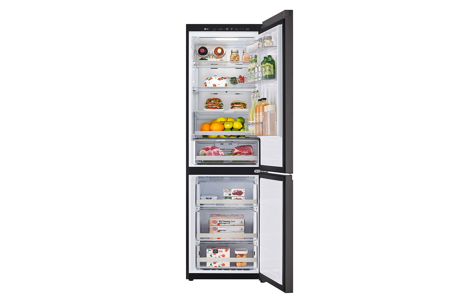 LG 344L Bottom Freezer Refrigerator with Smart Inverter Compressor™ in Cream Beige(Glass)               , GB-B3442BE