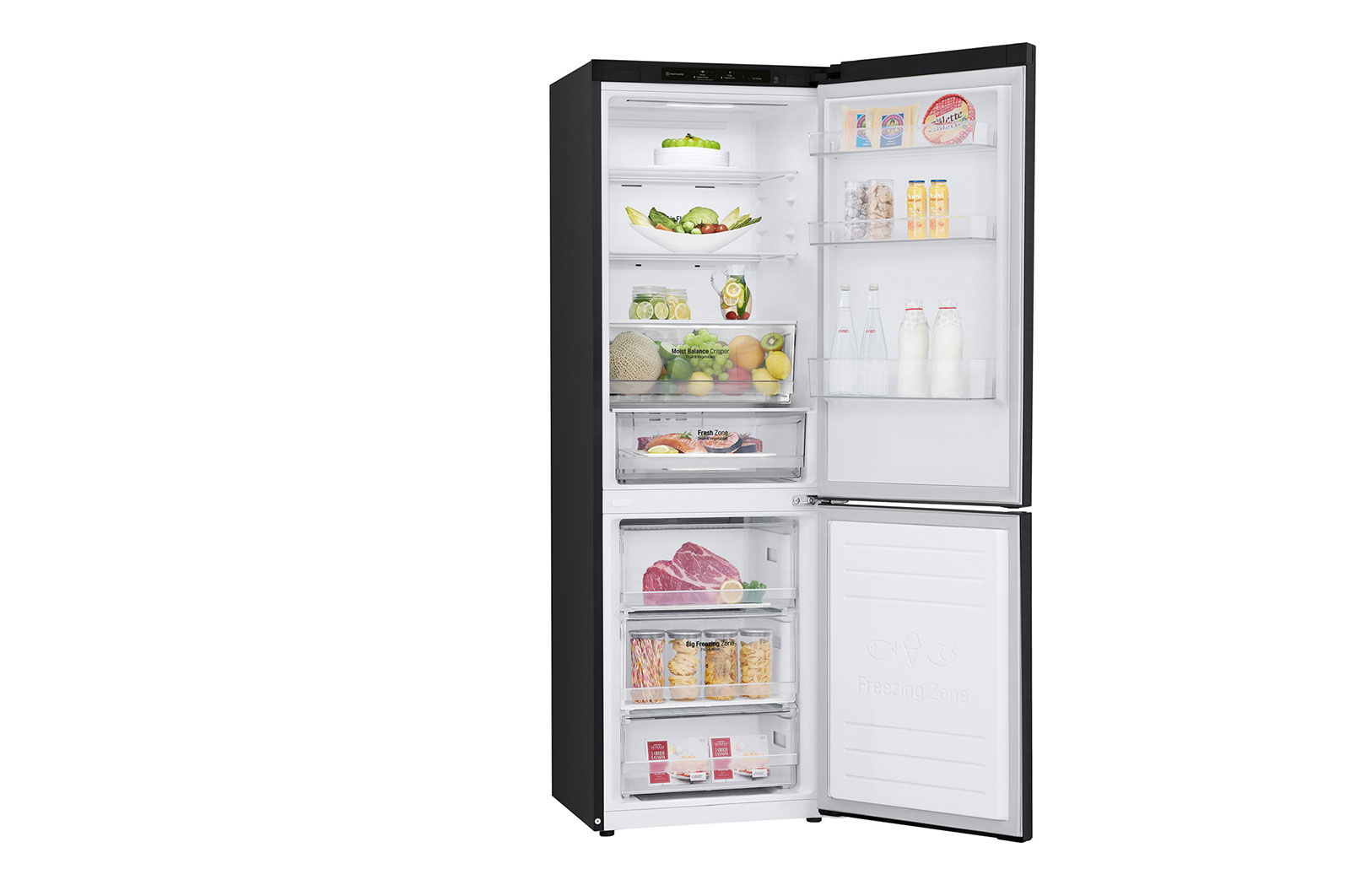 LG 341L Bottom Freezer with Smart Inverter Compressor™ in Matt Black, GB-B3442MC