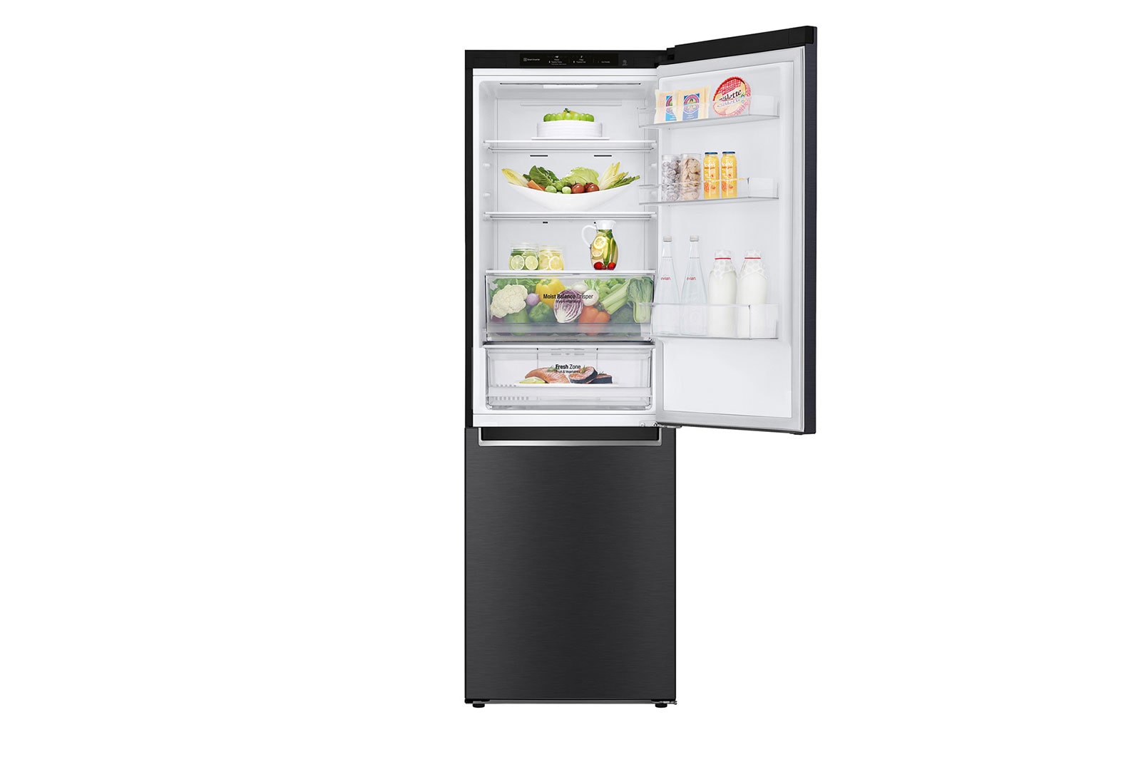 LG 341L Bottom Freezer with Smart Inverter Compressor™ in Matt Black, GB-B3442MC