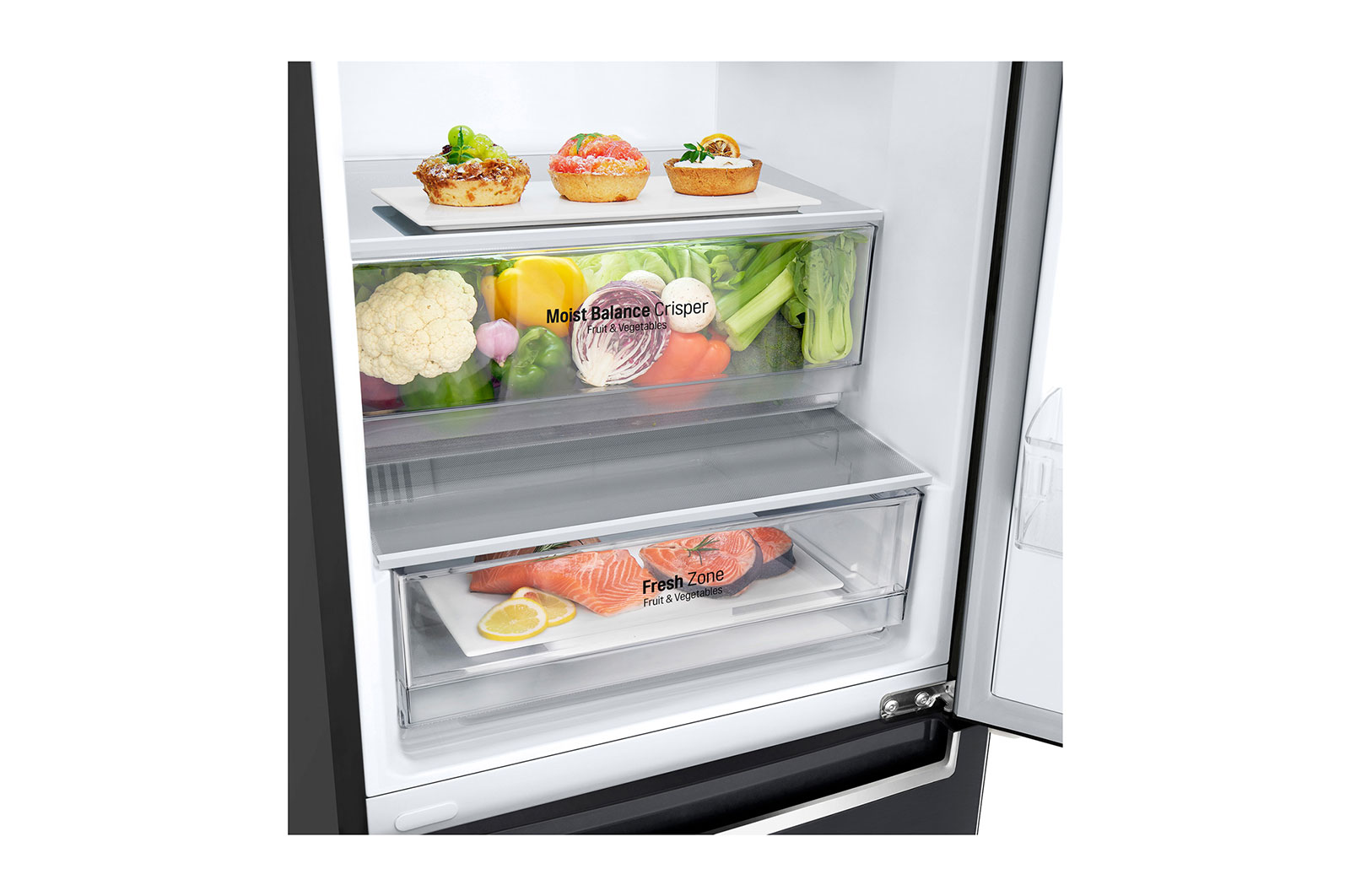 LG 341L Bottom Freezer with Smart Inverter Compressor™ in Matt Black, GB-B3442MC