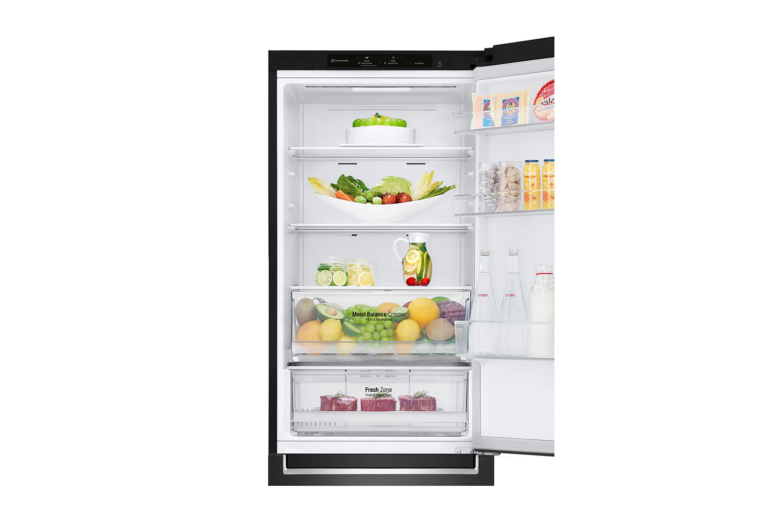 LG 341L Bottom Freezer with Smart Inverter Compressor™ in Matt Black, GB-B3442MC