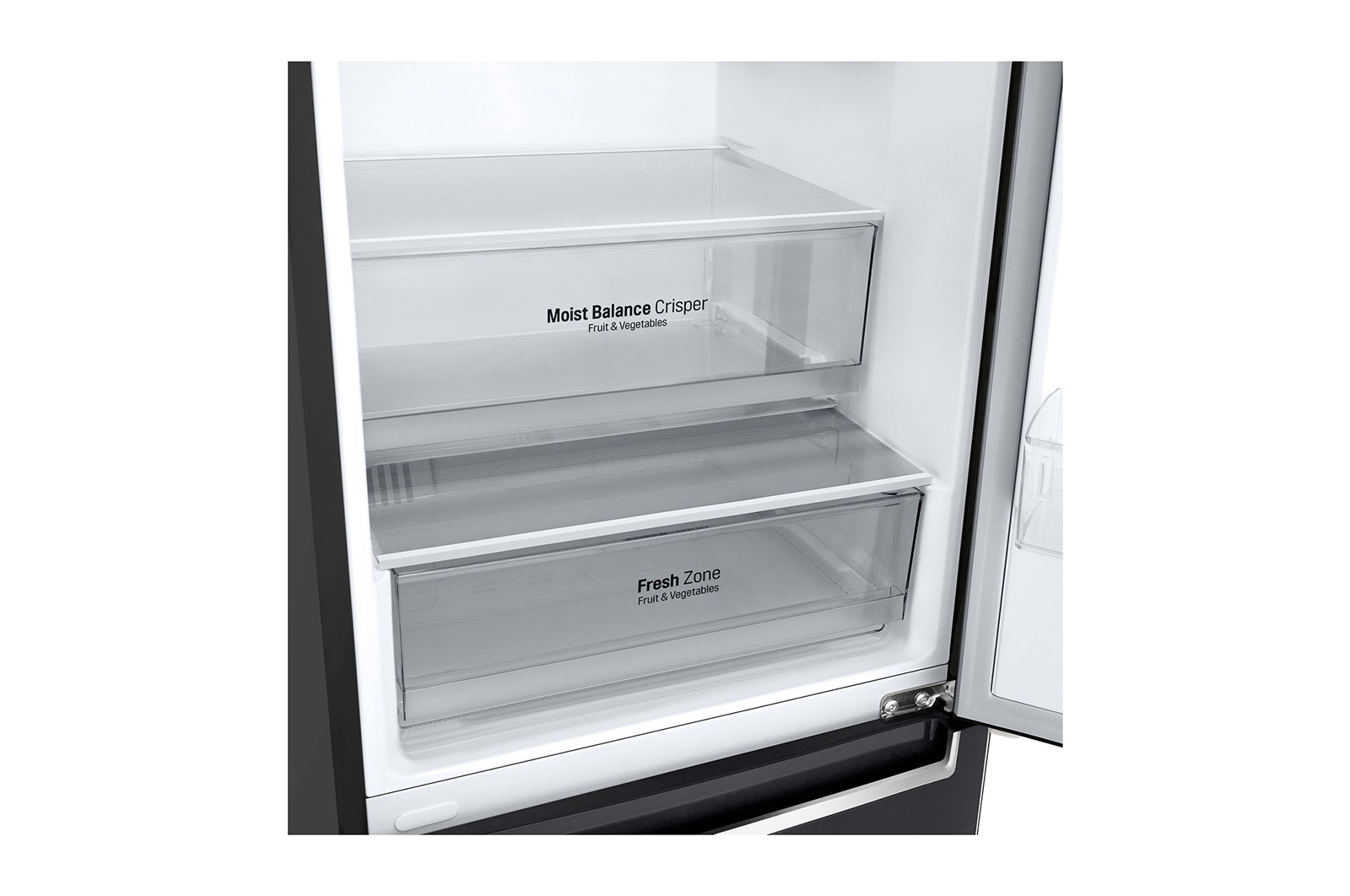 LG 341L Bottom Freezer with Smart Inverter Compressor™ in Matt Black, GB-B3442MC