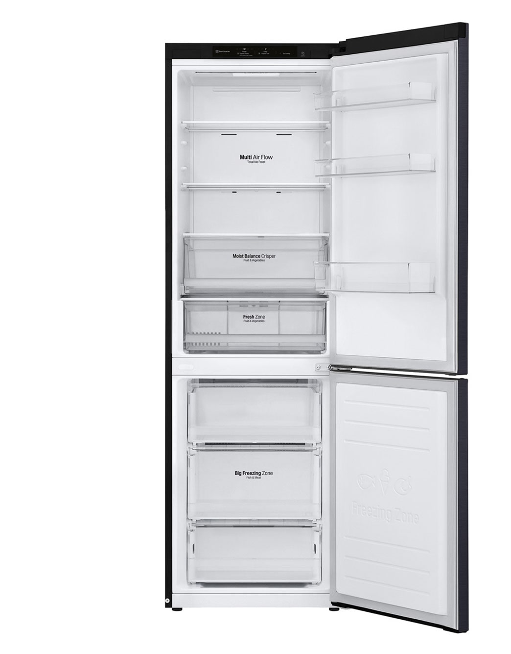 341L Bottom Freezer with Fresh Zone in Matt Black LG SG