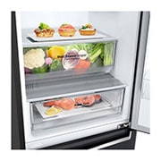 LG 341L Bottom Freezer with Smart Inverter Compressor in Matt Black, GB-B3442MC