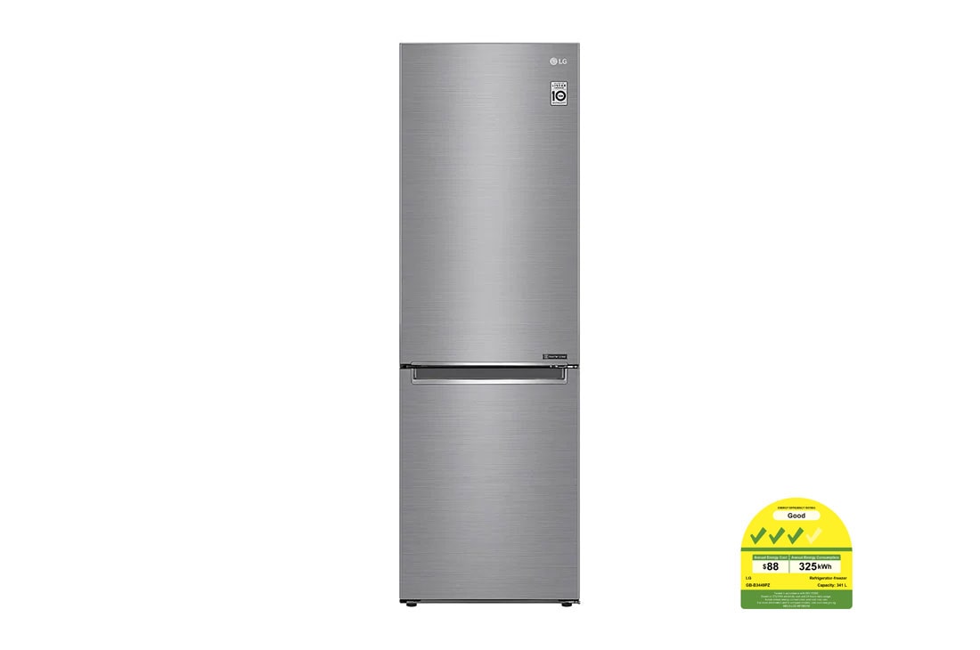 LG 341L Bottom Freezer Refrigerators with Smart Inverter Compressor in Platinum Silver, GB-B3449PZ