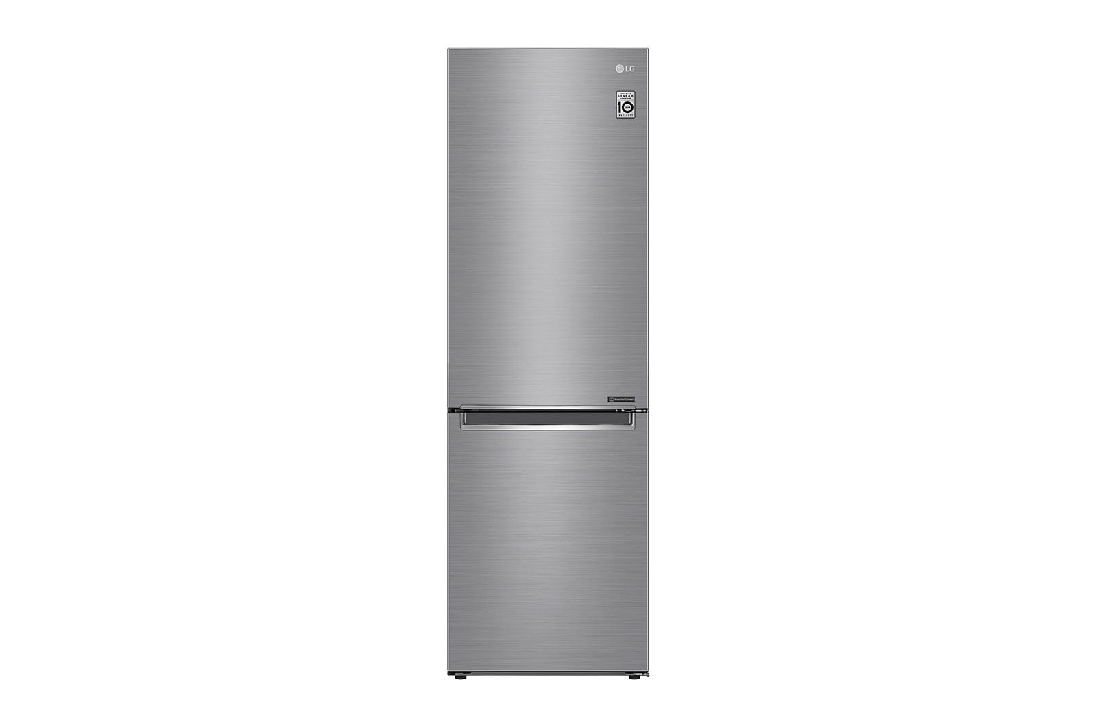Front view of 341L Bottom Freezer Refrigerators with Smart Inverter Compressor in Platinum Silver GB-B3449PZ