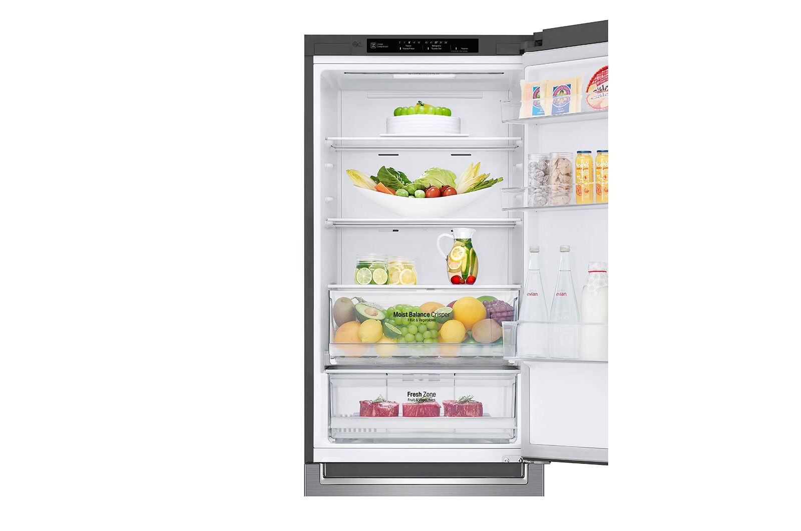 LG 341L Bottom Freezer Refrigerators with Smart Inverter Compressor in Platinum Silver, GB-B3449PZ