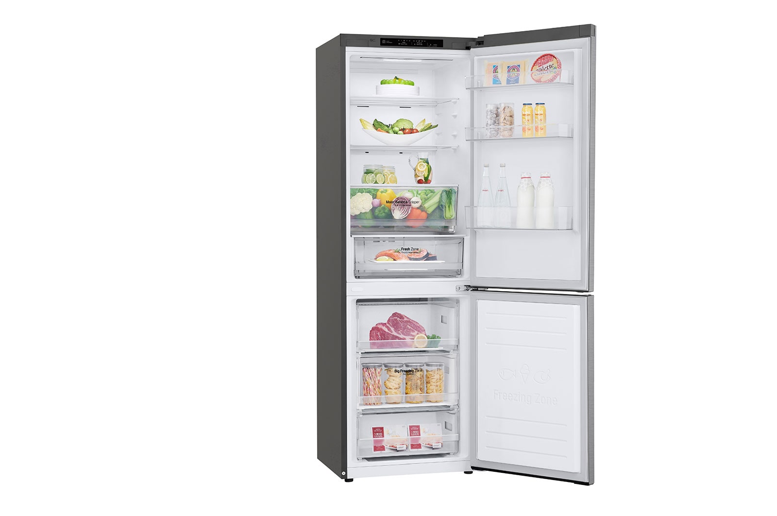 LG 341L Bottom Freezer Refrigerators with Smart Inverter Compressor in Platinum Silver, GB-B3449PZ