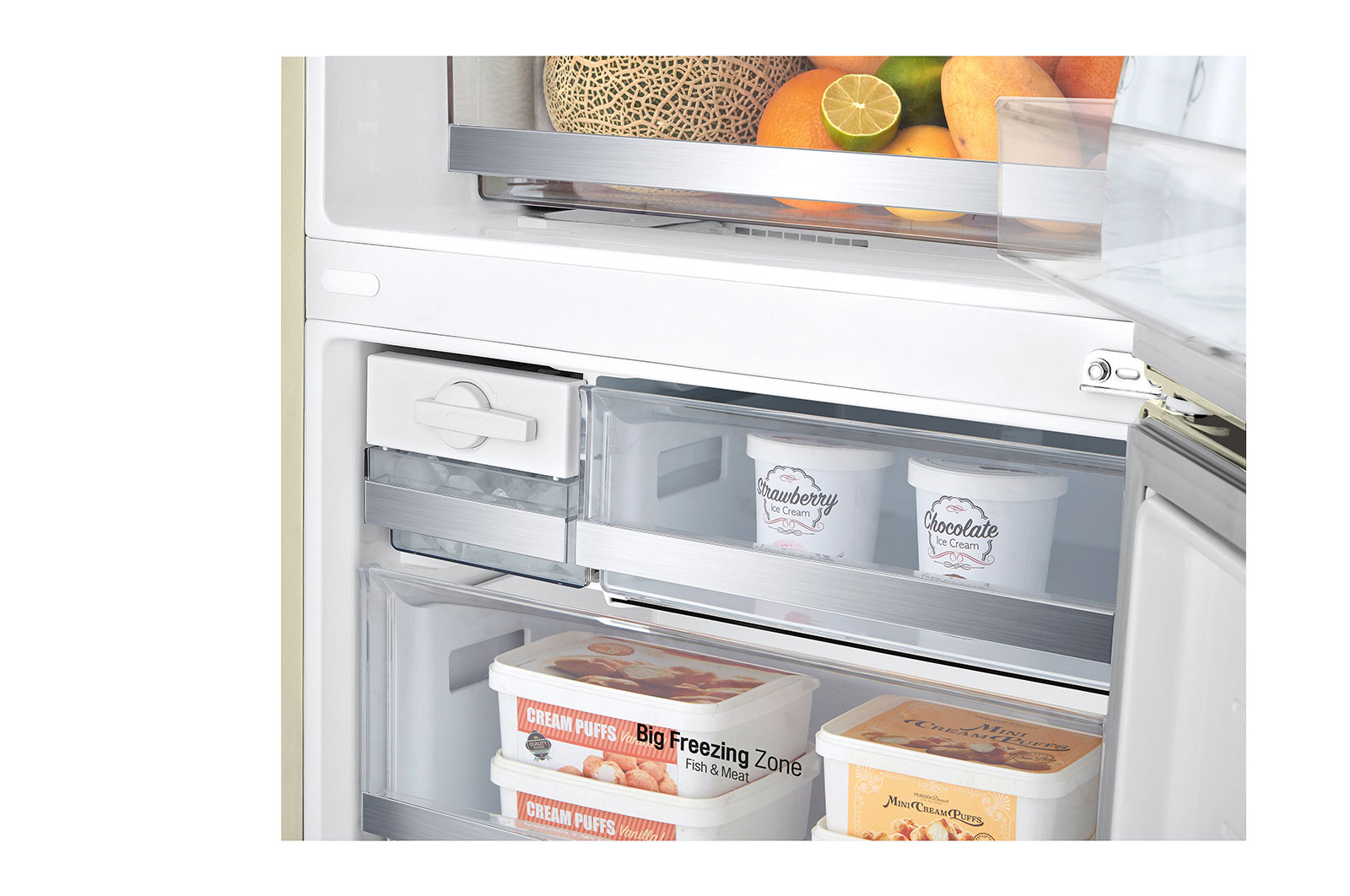 LG 462L Inverter Compressor Bottom Freezer in Cream Marble, GB-B4452SE