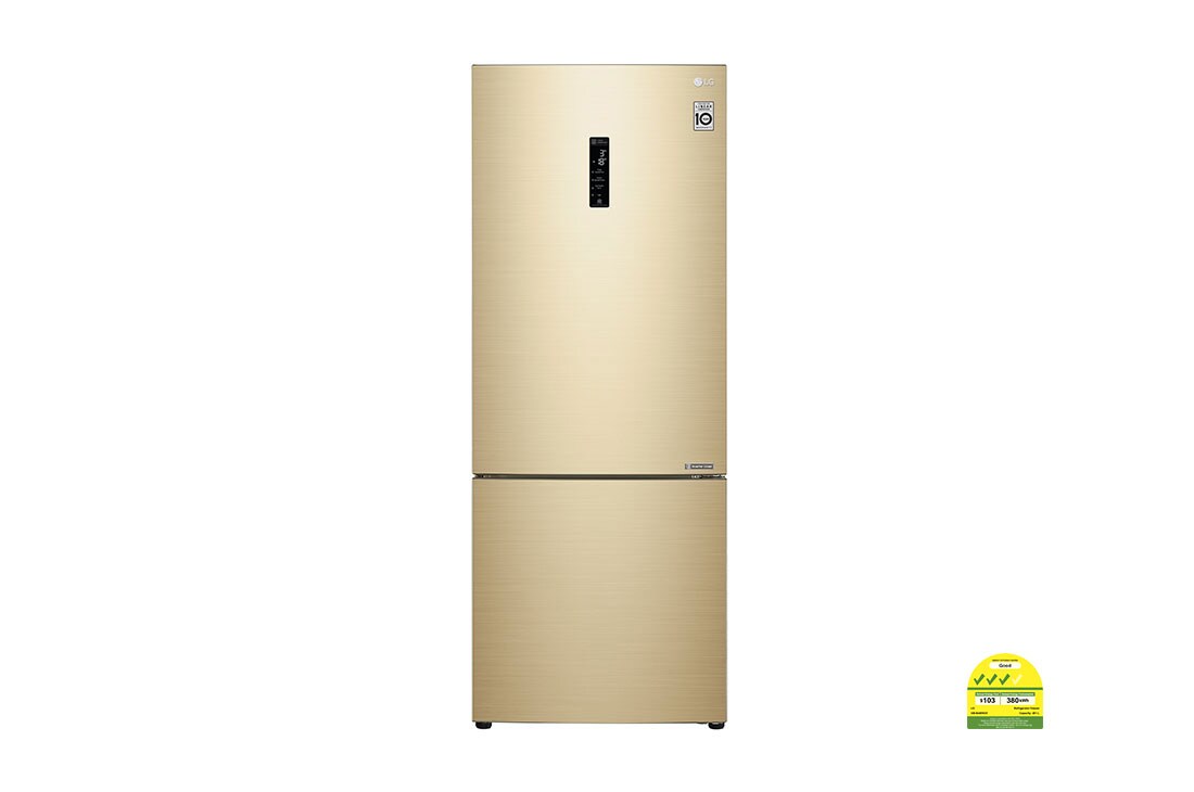 LG 451L Bottom Freezer Refrigerators with Inverter Linear Compressor in Gold, GB-B4459GV