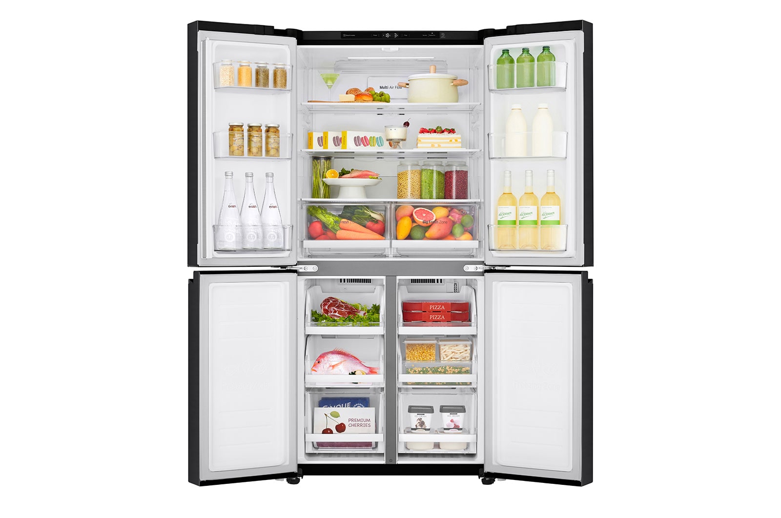 LG 464L Multi Door Refrigerator with Smart Inverter Linear Compressor™ in Matt Black, GF-B4532MC