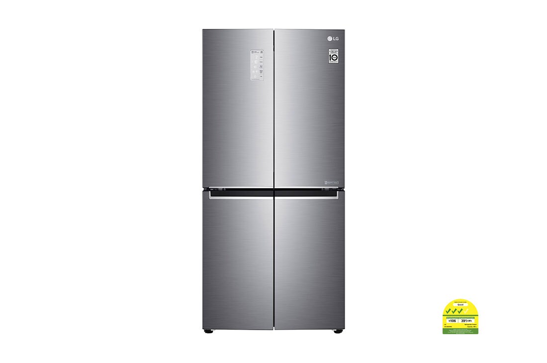 LG 464L multi-door-refrigerators with Inverter Linear Compressor in Platinum Silver, GF-B4539PZ