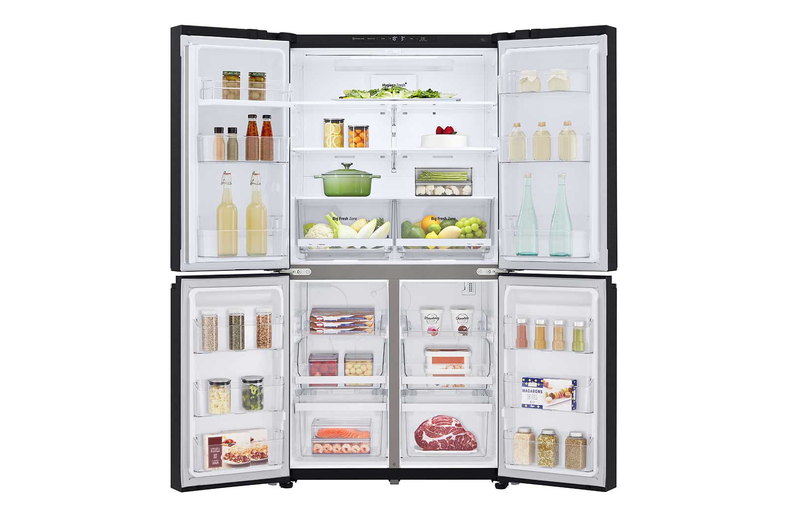LG 601L Multi Door Refrigerator with Inverter Linear Compressor in Matt Black, GF-B6012MC
