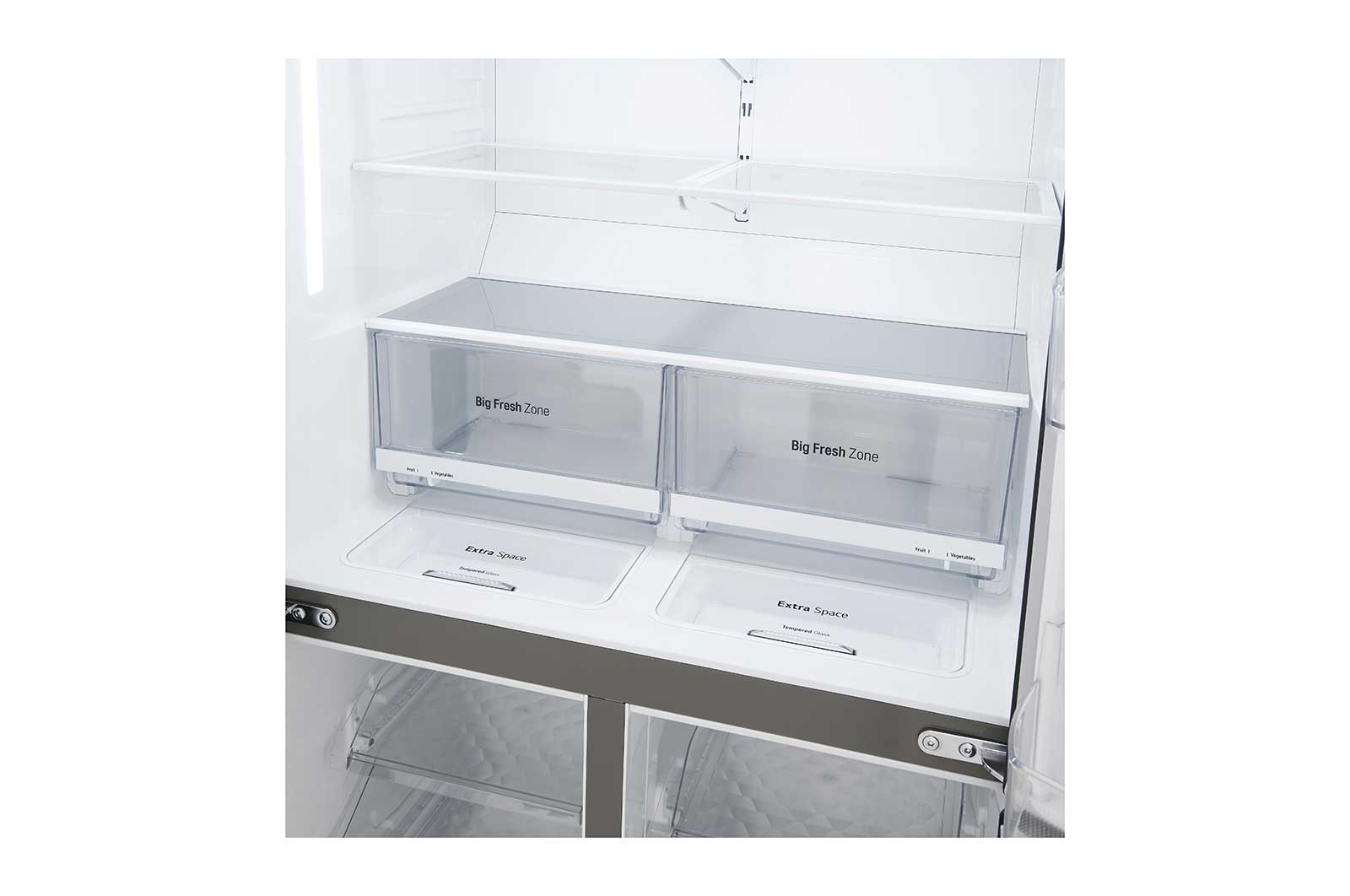 LG 601L Multi Door Refrigerator with Inverter Linear Compressor in Matt Black, GF-B6012MC