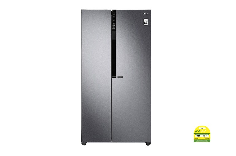 Front view of 613L Dark Grapite Side-by-Side Refrigerator GS-B6181DS