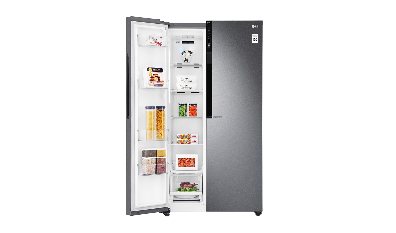 LG 613L Dark Grapite Side-by-Side Refrigerator, GS-B6181DS