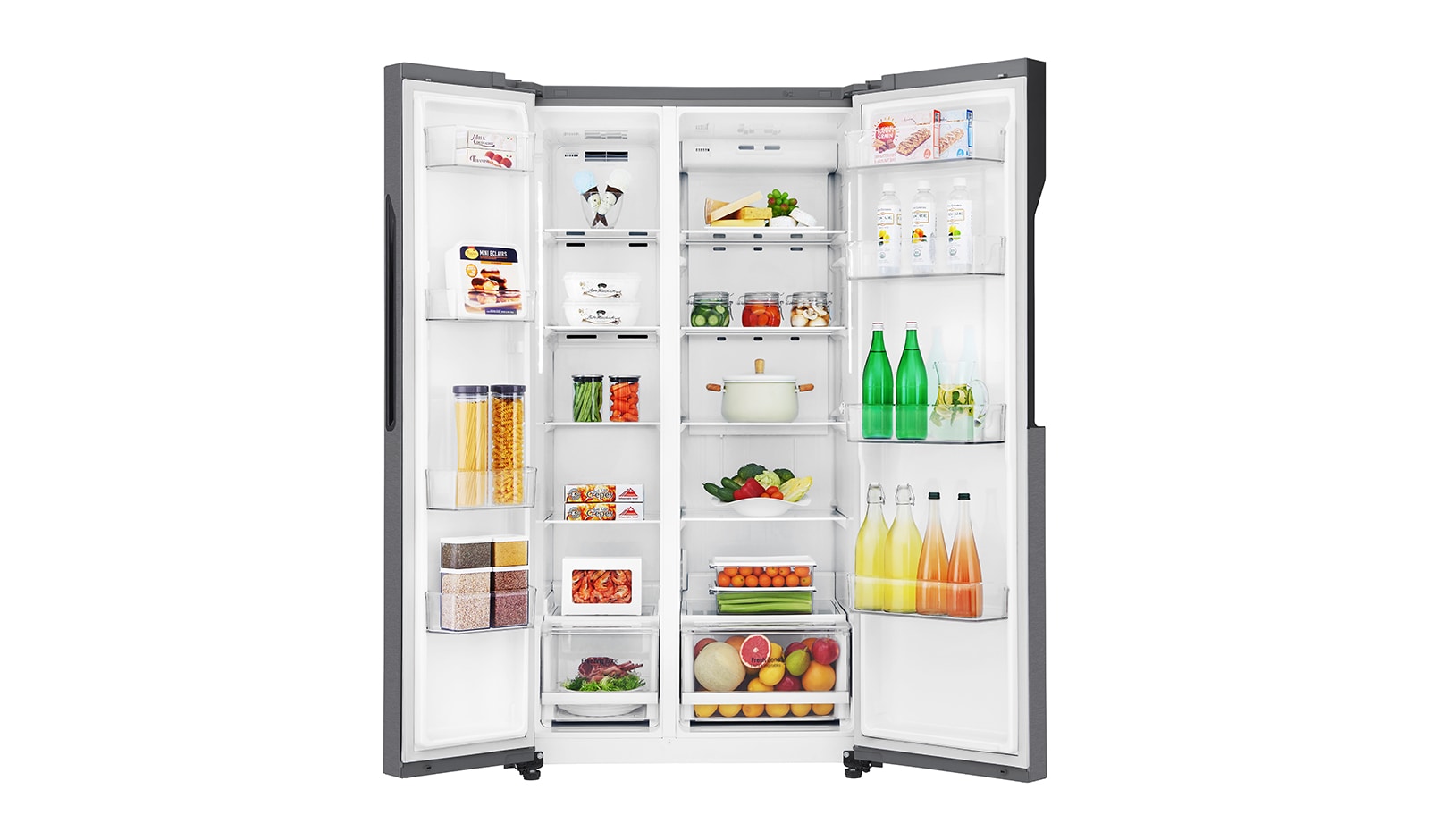 LG 613L Dark Grapite Side-by-Side Refrigerator, GS-B6181DS