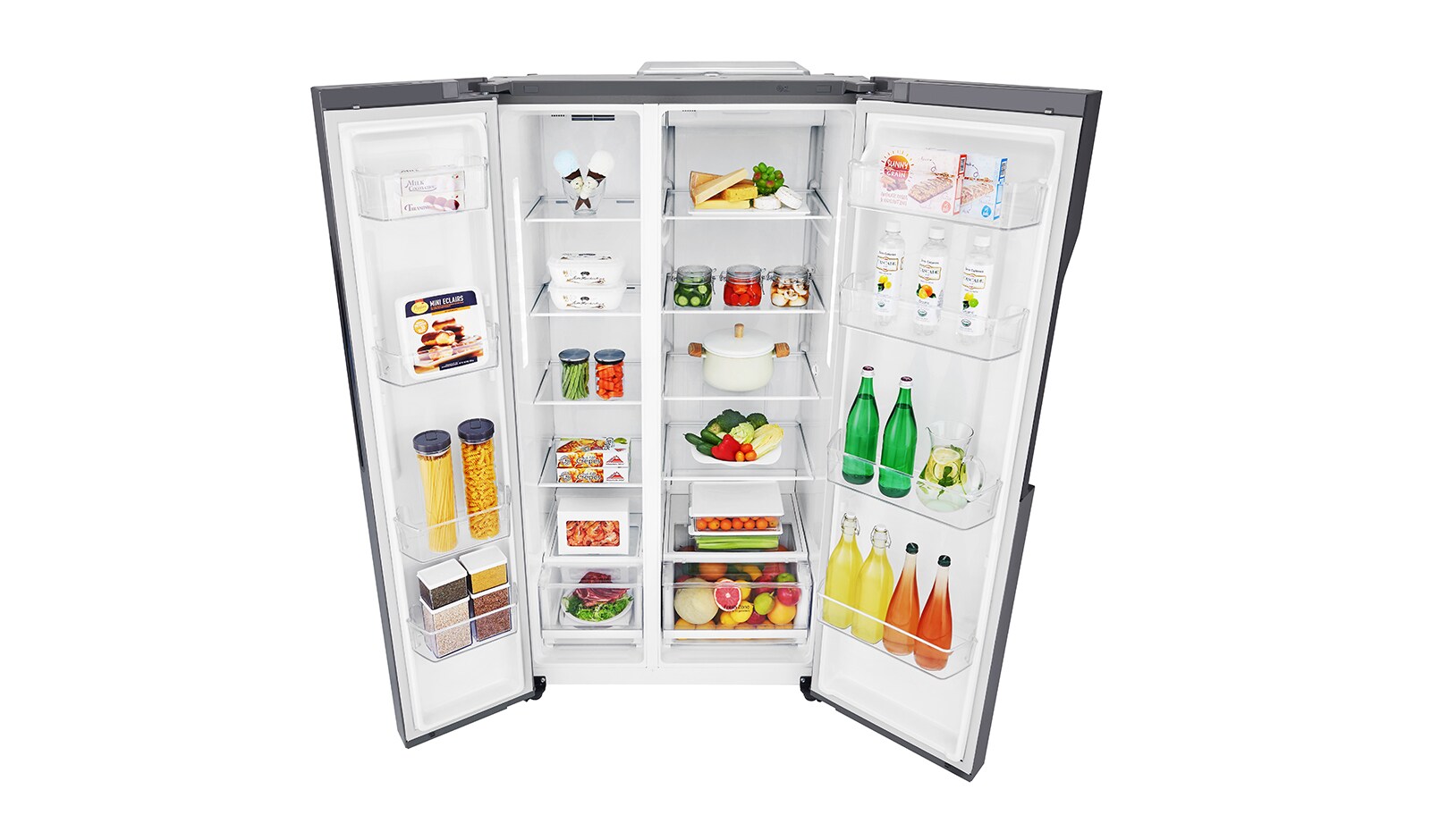 LG 613L Dark Grapite Side-by-Side Refrigerator, GS-B6181DS