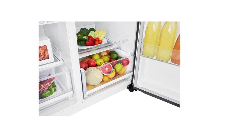 LG 613L Dark Grapite Side-by-Side Refrigerator, GS-B6181DS