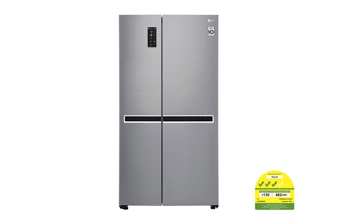 LG 626L side-by-side-fridge with Inverter Linear Compressor in Platinum Silver, GS-B6269PZ