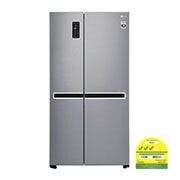 Front view of 626L side-by-side-fridge with Inverter Linear Compressor in Platinum Silver GS-B6269PZ