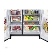 LG 647L side-by-side-fridge with Linear Compressor in Matt Black, GS-B6472MC