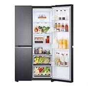 LG 647L side-by-side-fridge with Linear Compressor in Matt Black, GS-B6472MC