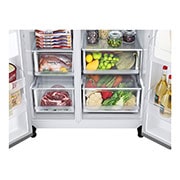 LG 647L side-by-side-fridge with Linear Compressor in Platinum Silver, GS-B6472PZ