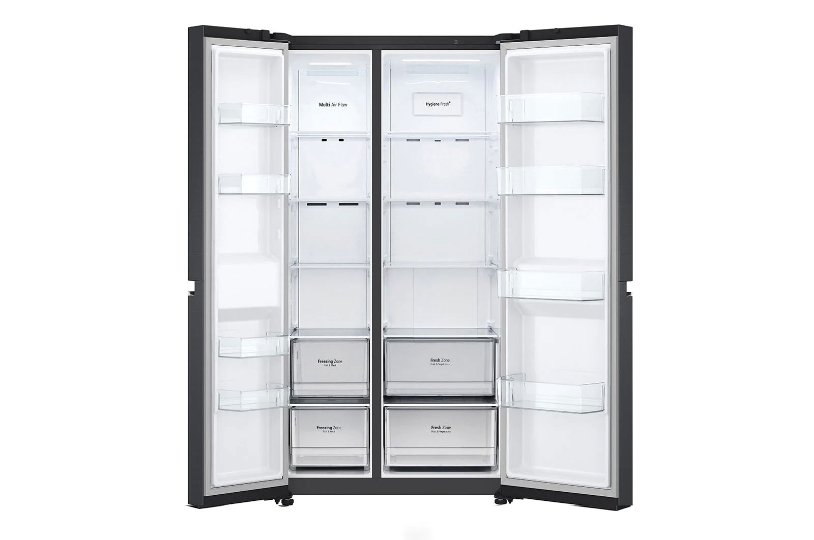 LG 647L Side-By-Side Fridge with Smart Inverter Compressor™ in Matte Black, GS-B6473MC