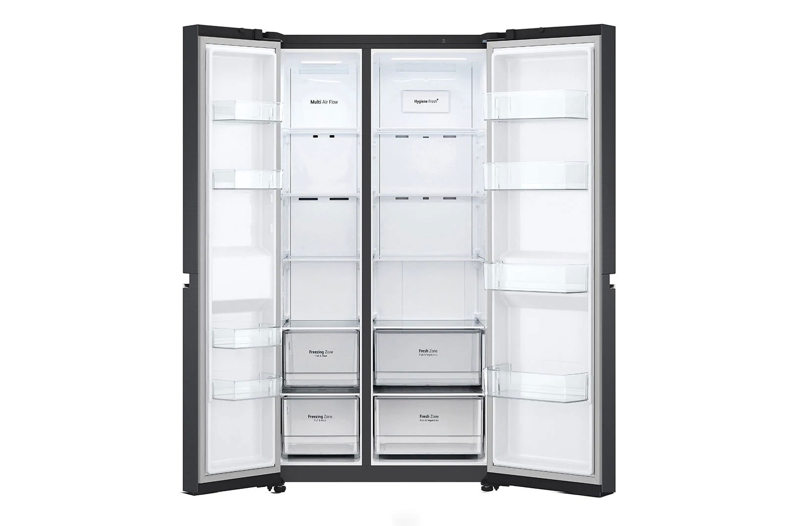 647L Side-by-Side Fridge in Matt Black | LG SG