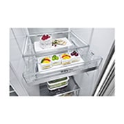 LG 598L side-by-side-fridge with Inverter Linear Compressor in Metal Sorbet, GS-J5982MS