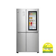Front view of 626L side-by-side-fridge with InstaView in Noble Steel GS-Q6278NS