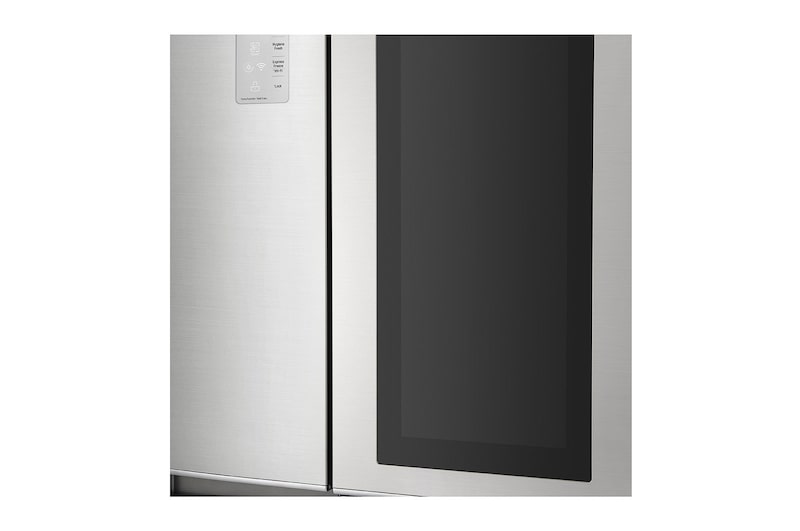 LG 626L side-by-side-fridge with InstaView in Noble Steel, GS-Q6278NS