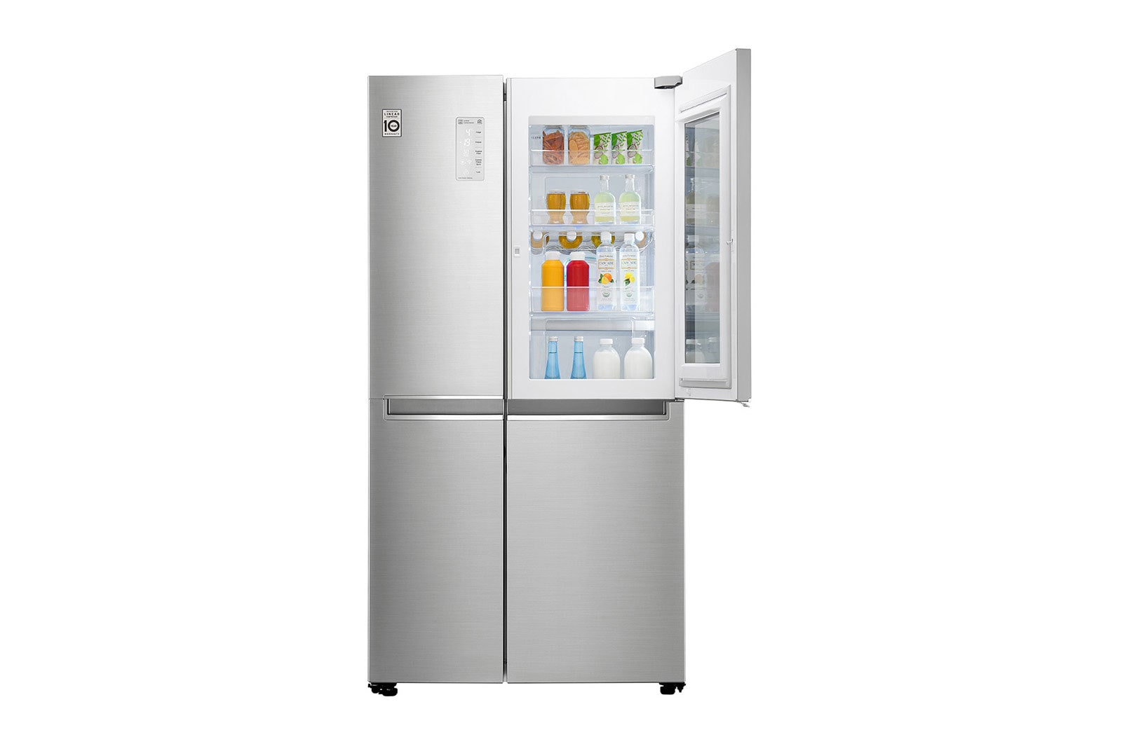 LG 626L side-by-side-fridge with InstaView in Noble Steel, GS-Q6278NS