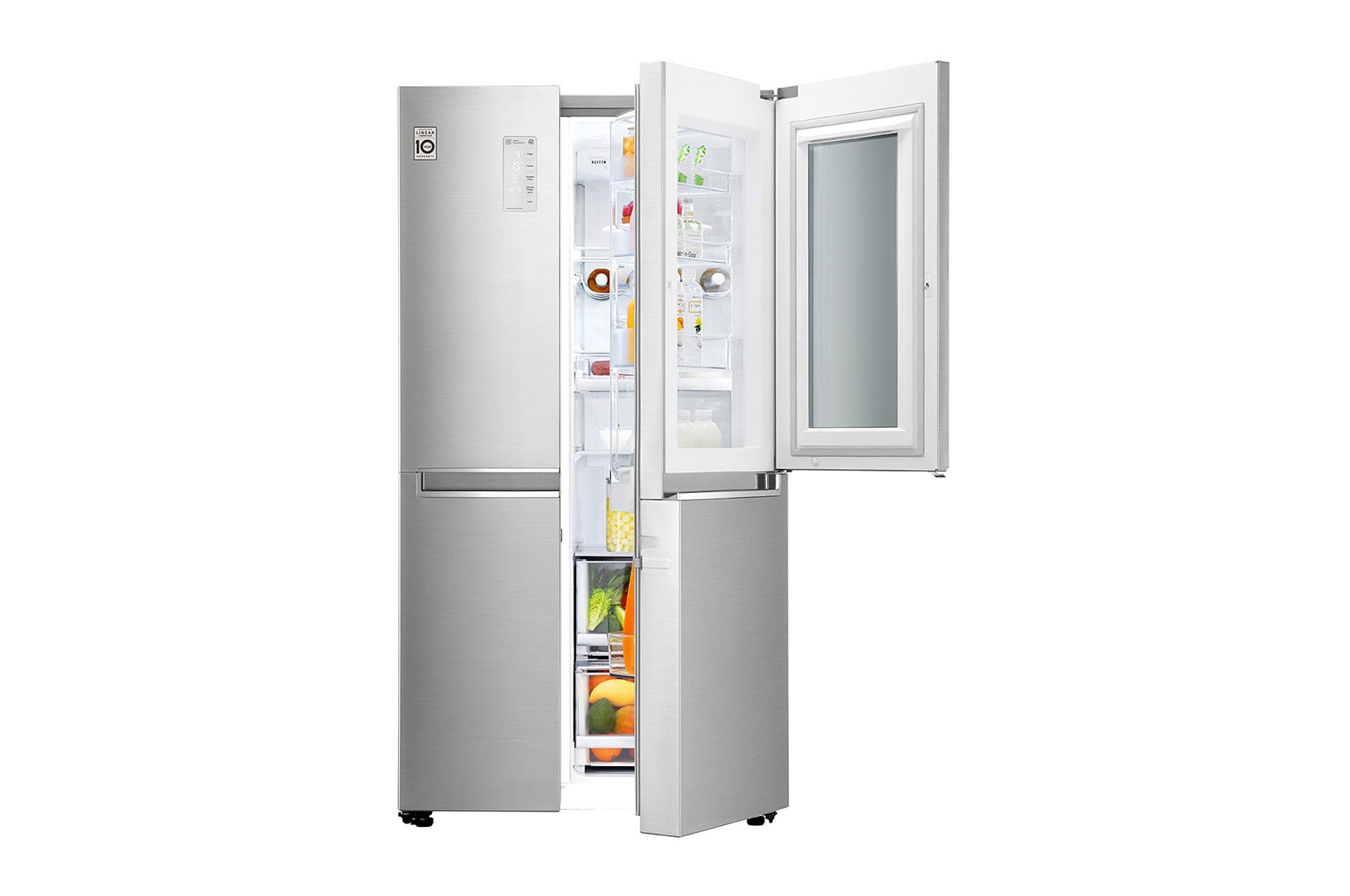 LG 626L side-by-side-fridge with InstaView in Noble Steel, GS-Q6278NS