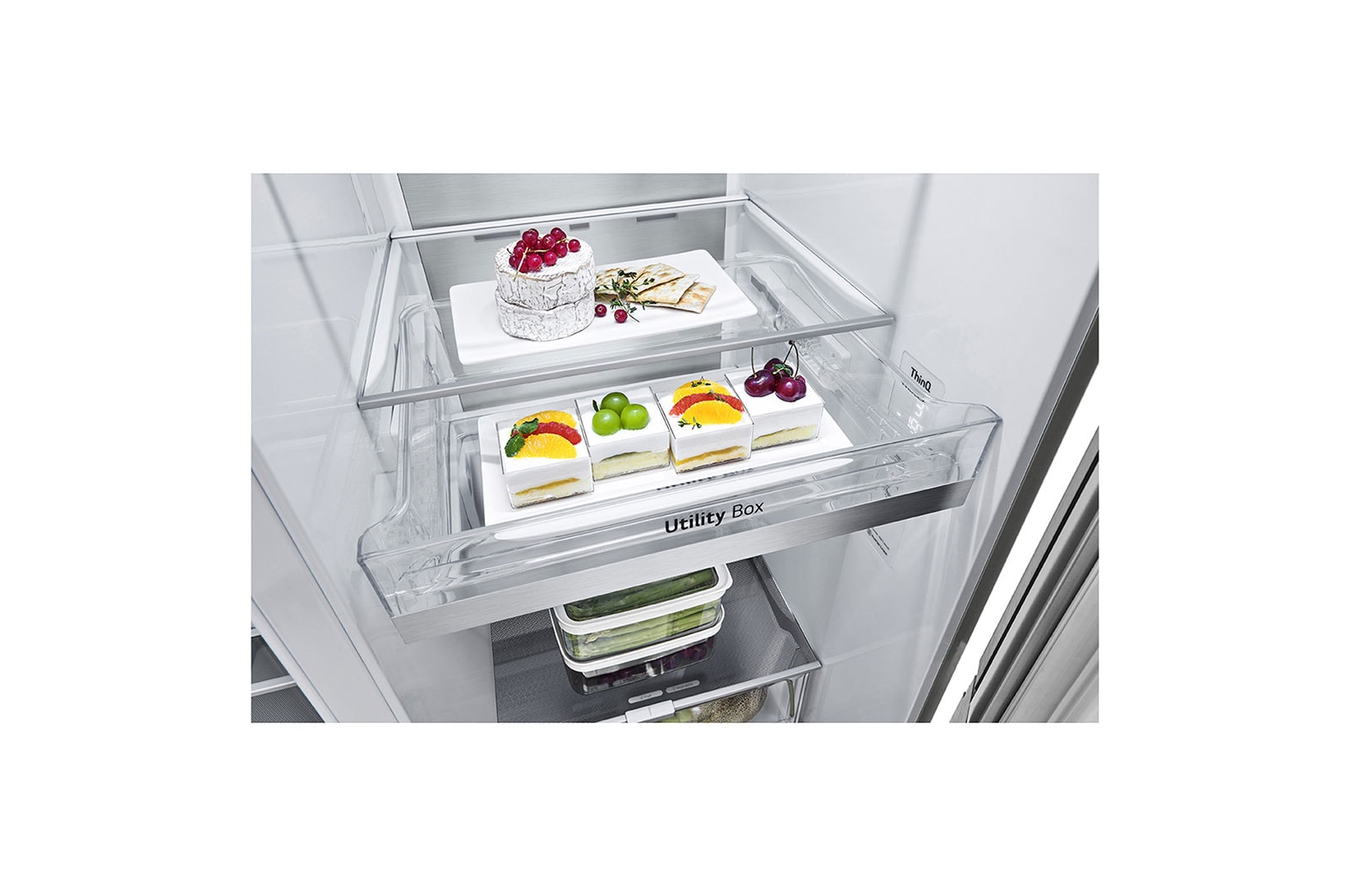 LG 647L side-by-side-fridge with InstaView® Door-in-Door™ in New Noble Steel, GS-Q6472NS