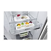 LG 647L side-by-side-fridge with InstaView Door-in-Door™ in New Noble Steel, GS-Q6472NS