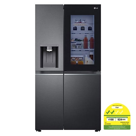 598L Side by Side Fridge in Matt Black LG SG