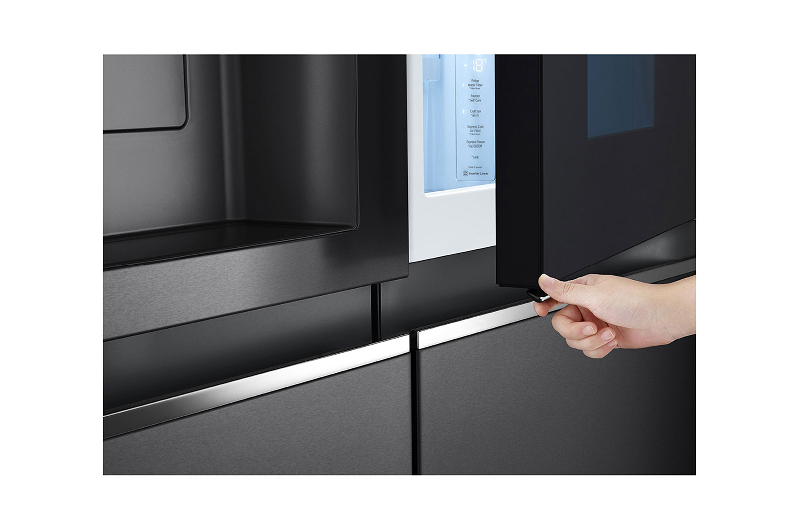LG  598L side-by-side-fridge with InstaView® Door-in-Door™ in Matt Black, GS-X5982MC