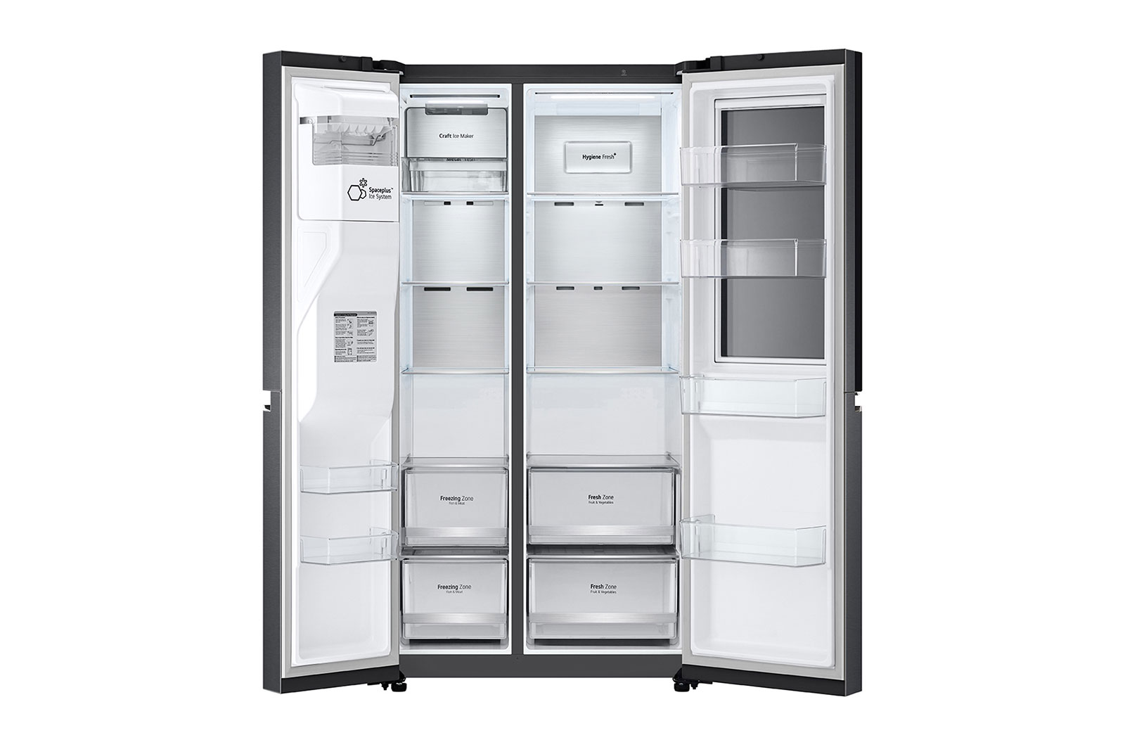 LG  598L side-by-side-fridge with InstaView® Door-in-Door™ in Matt Black, GS-X5982MC
