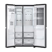 LG  598L side-by-side-fridge with InstaView® Door-in-Door™ in Matt Black, GS-X5982MC