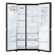 LG 601L side-by-side-fridge with InstaView Door-in-Door™ in Matt Black, GS-X6010MC