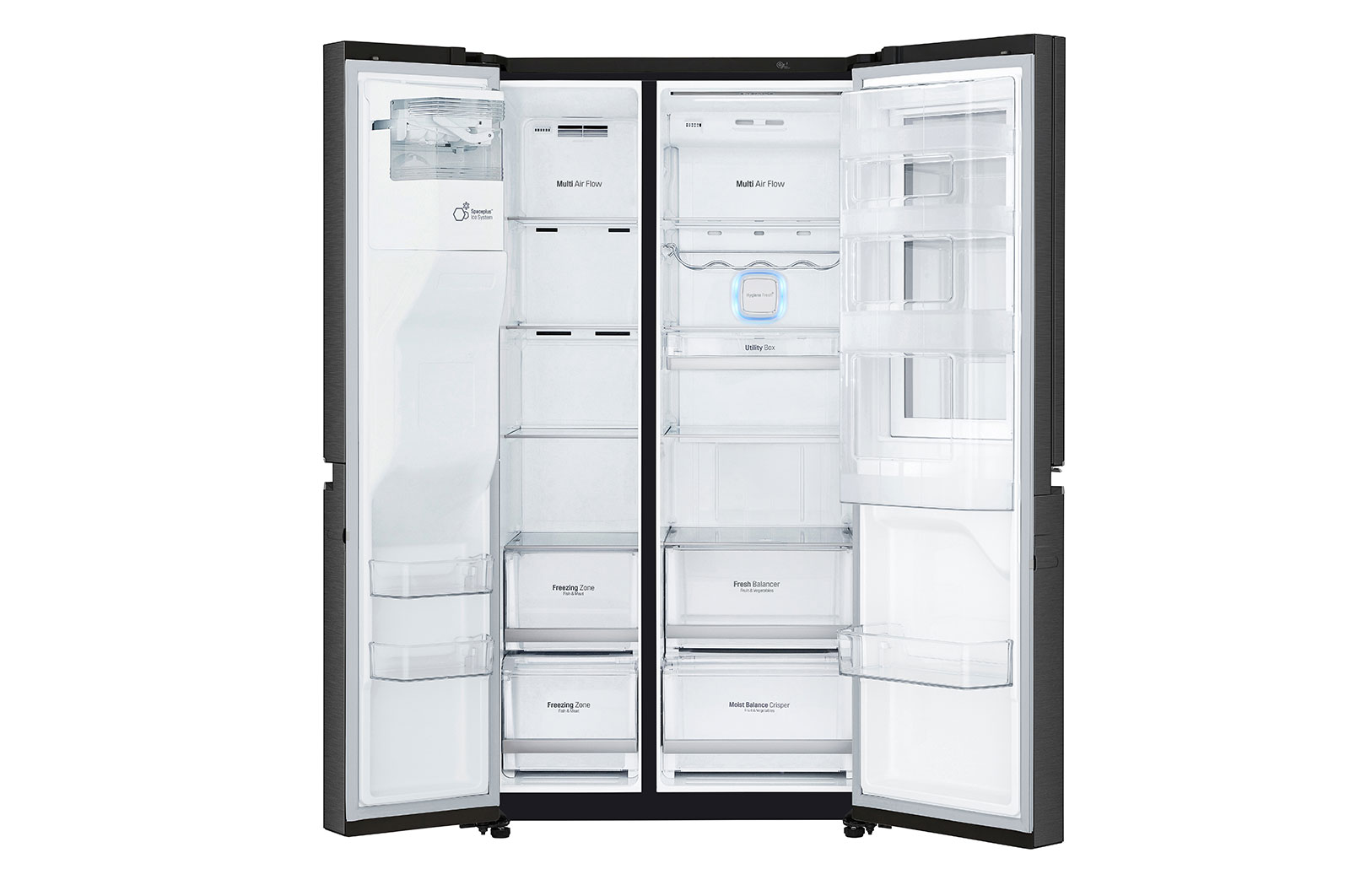 LG 601L side-by-side-fridge with InstaView Door-in-Door™ in Matt Black, GS-X6010MC
