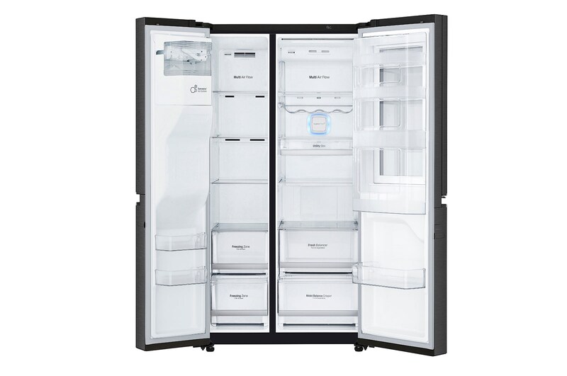 LG 601L side-by-side-fridge with InstaView Door-in-Door™ in Matt Black, GS-X6010MC
