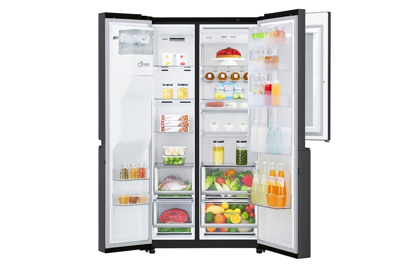 LG 601L side-by-side-fridge with InstaView Door-in-Door™ in Matt Black, GS-X6010MC
