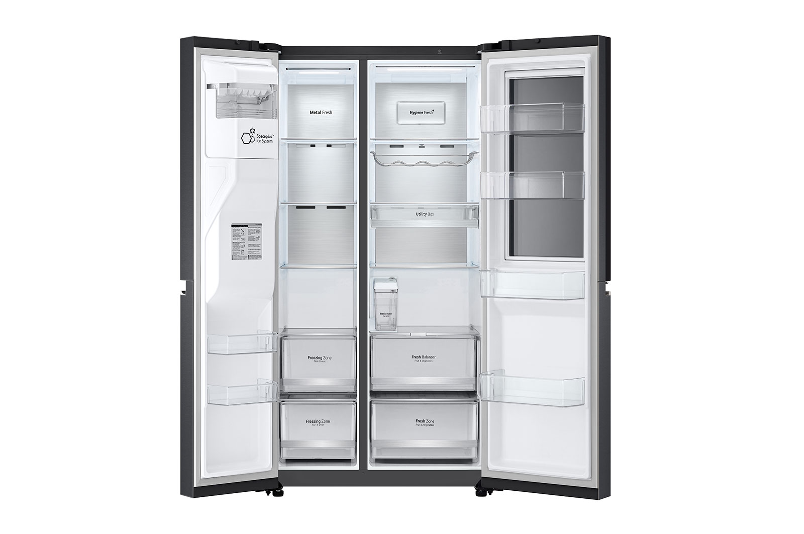 LG  617L Side by Side Fridge with InstaView® Door-in-Door™ in Matt Black, GS-X6172MC