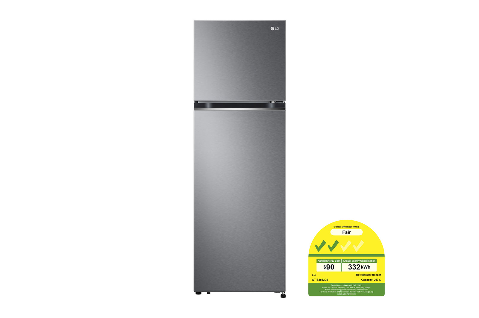 267L Top Freezer in Dark Graphite Steel | LG Singapore