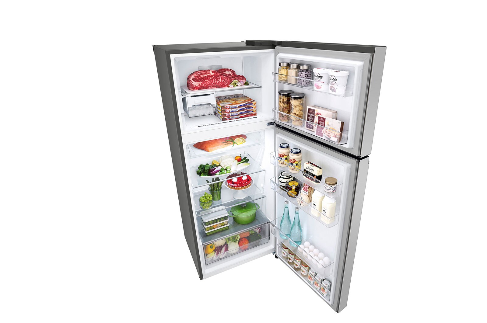LG 375L Top Freezer Refrigerator with Smart Inverter Compressor™ in Platinum silver, GT-B3722PZ