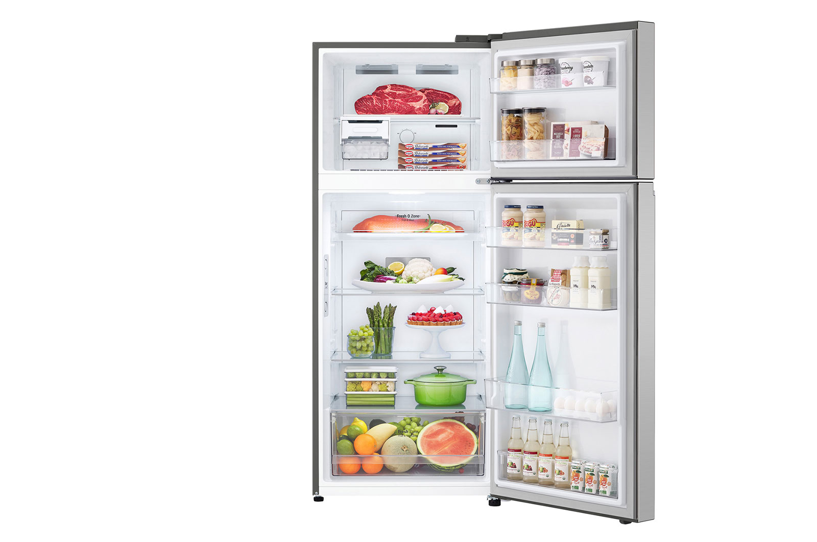 LG 375L Top Freezer Refrigerator with Smart Inverter Compressor™ in Platinum silver, GT-B3722PZ