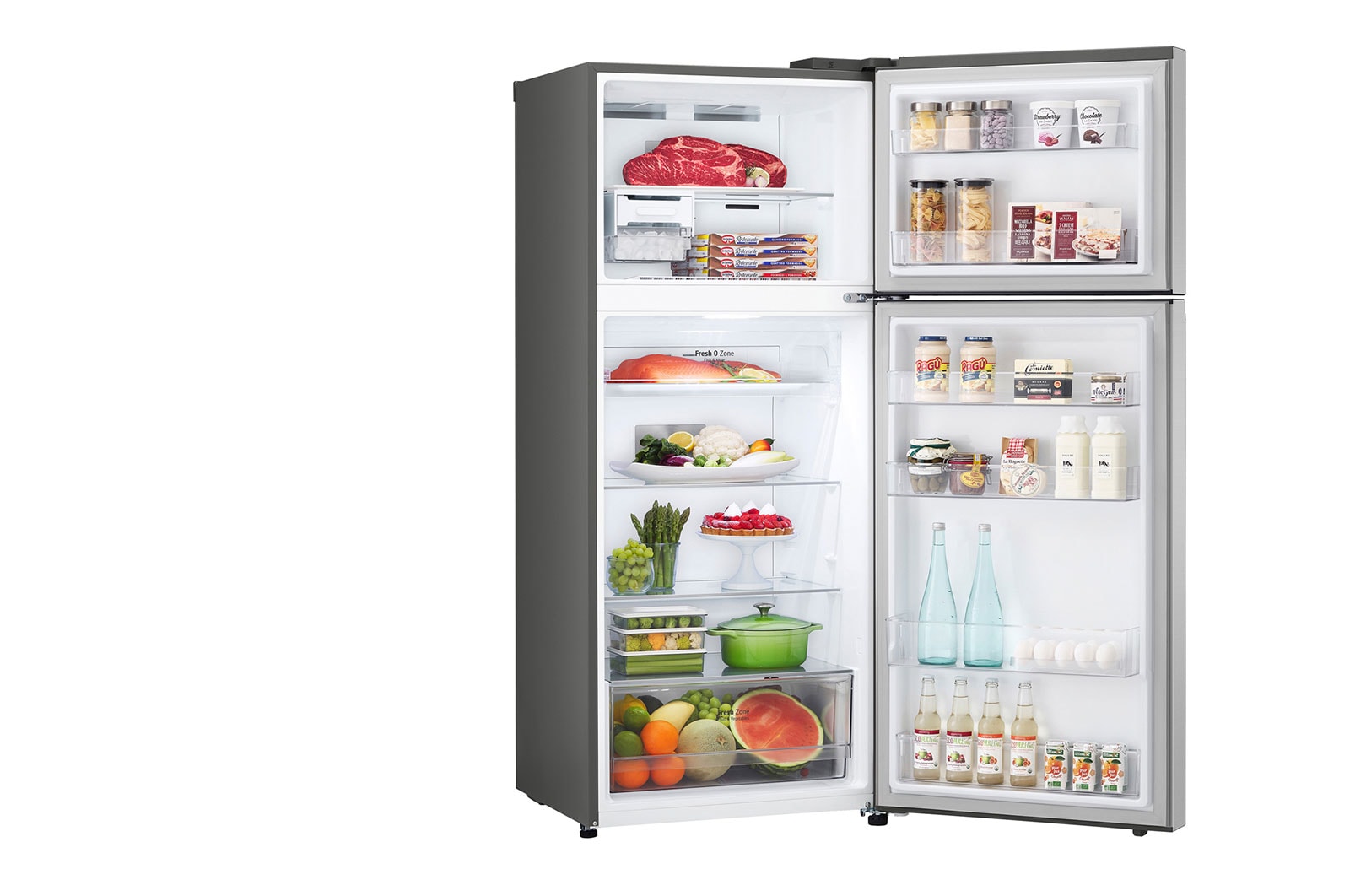 LG 375L Top Freezer Refrigerator with Smart Inverter Compressor™ in Platinum silver, GT-B3722PZ
